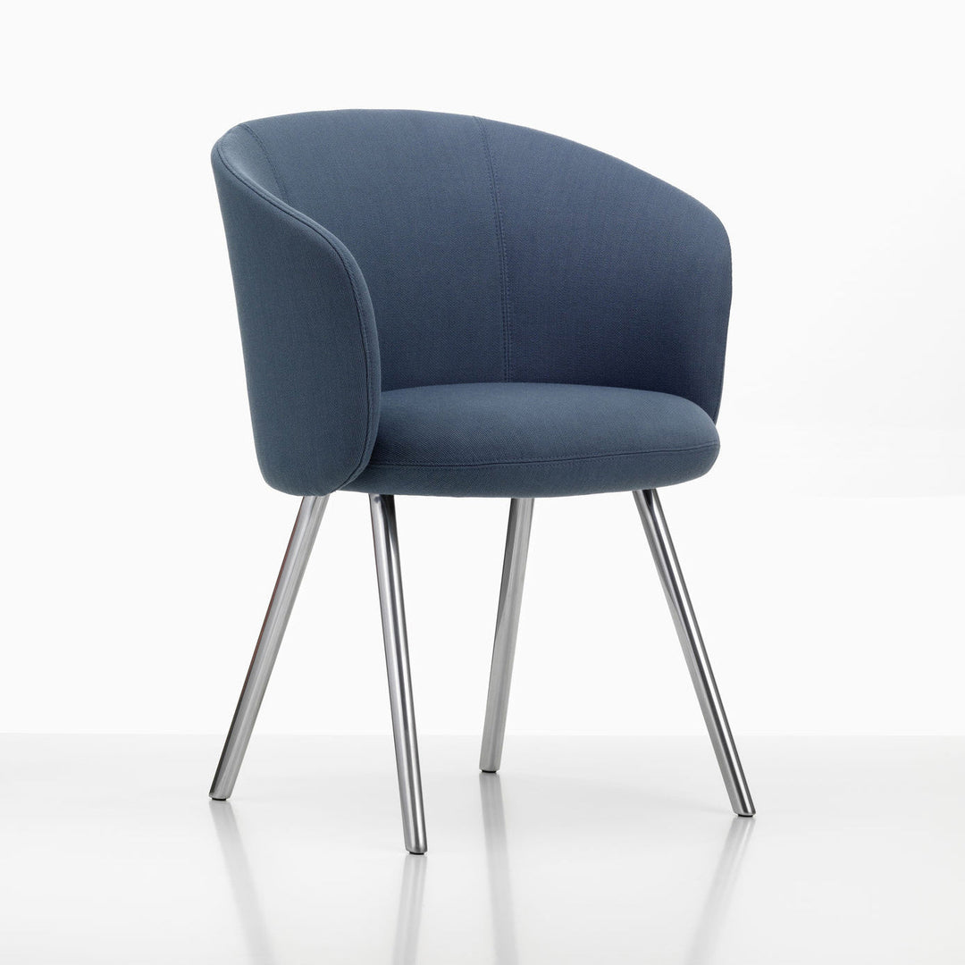 Mikado Dining Arm Chair Chairs Vitra Cento Electric Blue Polished Aluminum