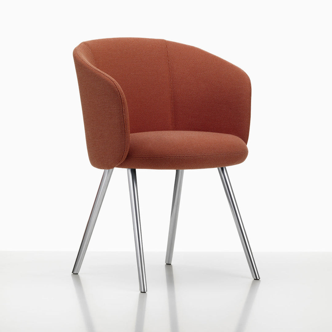 Mikado Dining Arm Chair Chairs Vitra Credo Saffron Polished Aluminum
