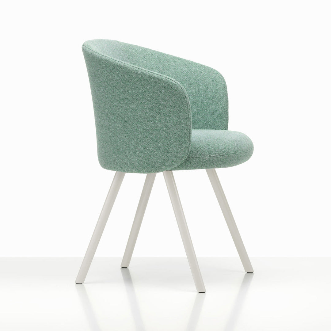 Mikado Dining Arm Chair Chairs Vitra Dumet Pale Blue / Emerald Chalk Powder Coated