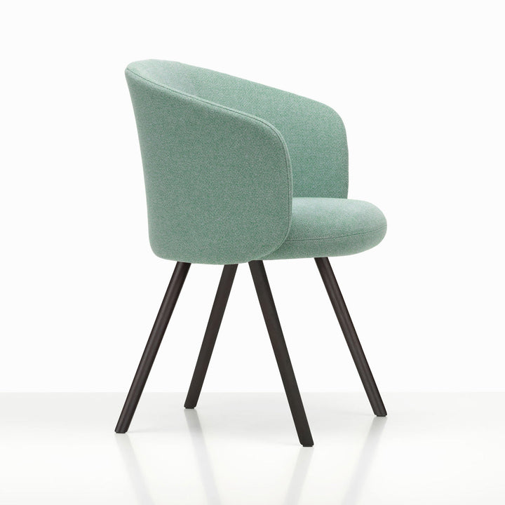 Mikado Dining Arm Chair Chairs Vitra Dumet Pale Blue / Emerald Dark Oak