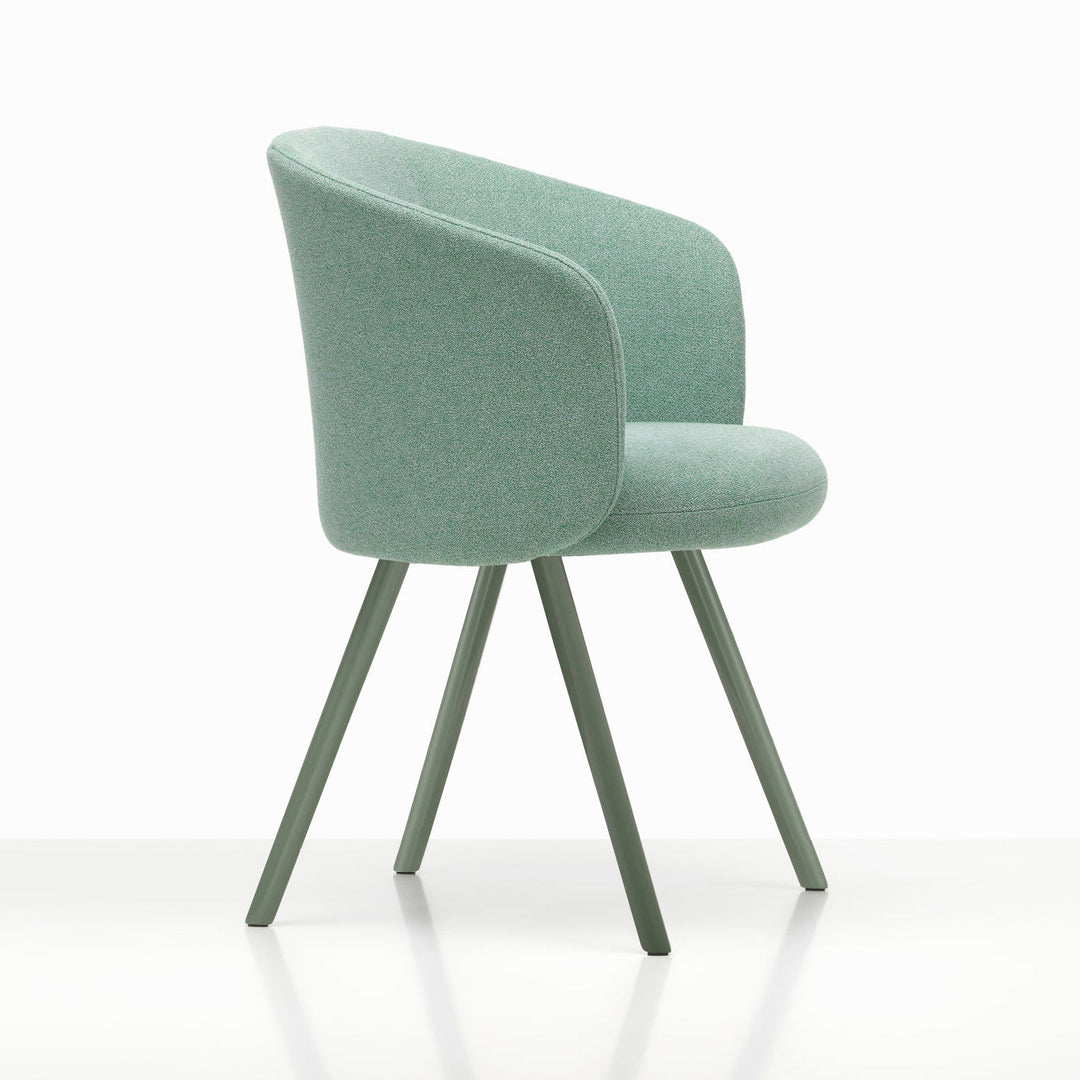 Mikado Dining Arm Chair Chairs Vitra Dumet Pale Blue / Emerald Mint Powder Coated