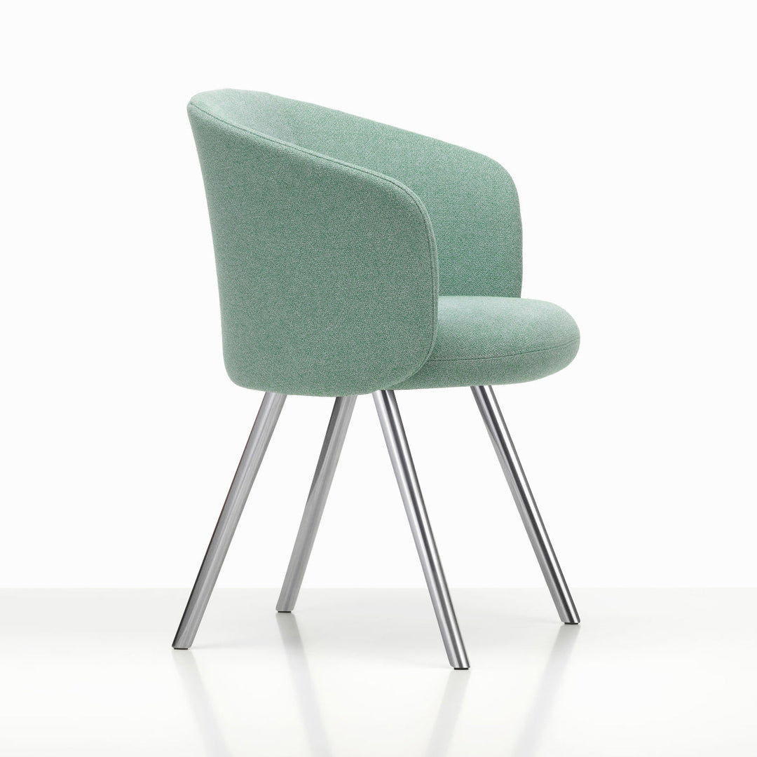 Mikado Dining Arm Chair Chairs Vitra Dumet Pale Blue / Emerald Polished Aluminum
