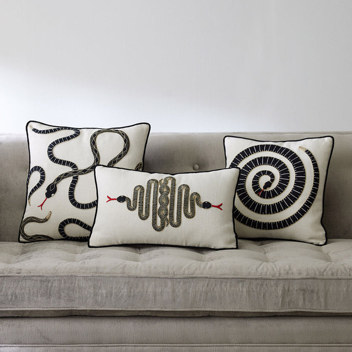 Eden Coil Embroidered Pillow Jonathan Adler
