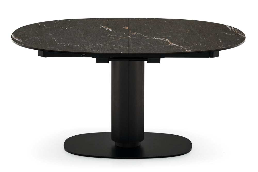 Elson Dining Table  Extendable Matt Black Calacatta Black Marble  Calligaris   