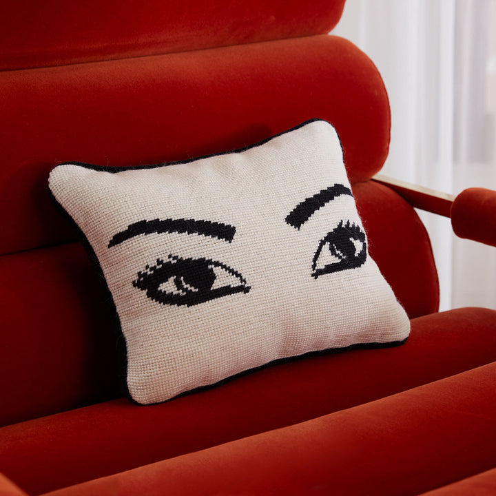 Eyes Needlepoint Throw Pillow Jonathan Adler