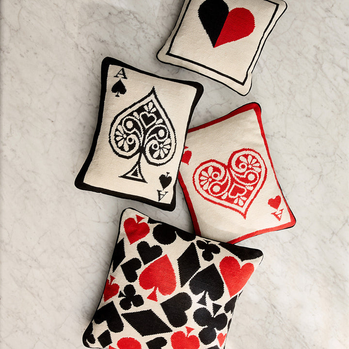Hearts Needlepoint Pillow Jonathan Adler