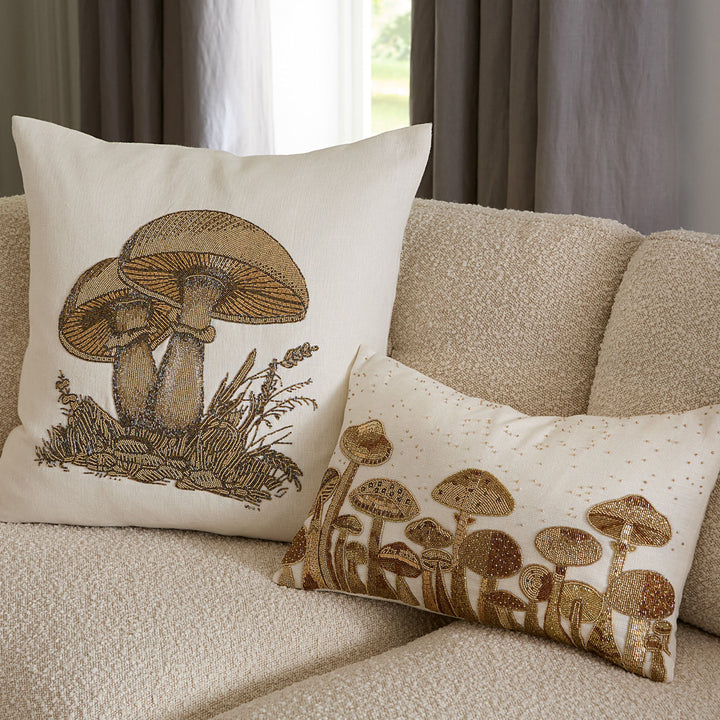 Large Mushrooms Beaded Pillow Jonathan Adler