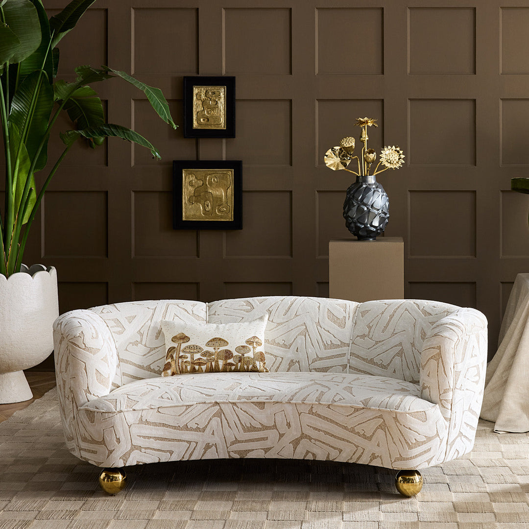 Mushroom Field Beaded Pillow Jonathan Adler