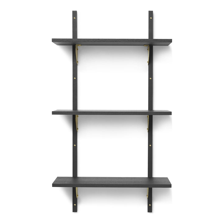 Sector Triple Shelf Bookcases & Standing Shelves Ferm Living Dark Stained Ash / Black Brass Narrow: 21.3 in width