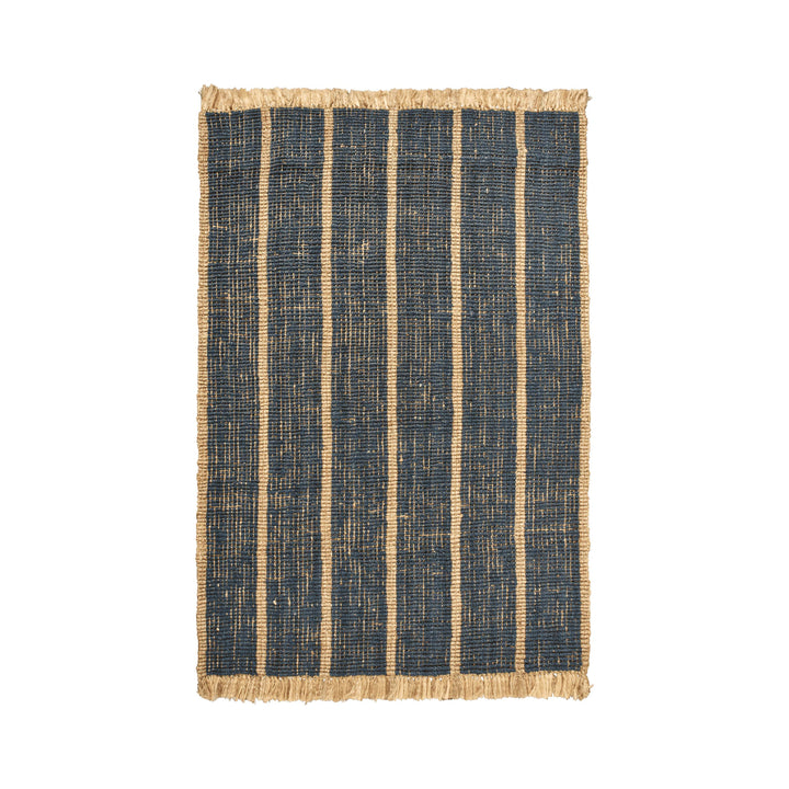 Athens Stripes Rug Rugs Ferm Living Natural / Ink Blue Medium: 5 ft 7 in x 7 ft 11 in