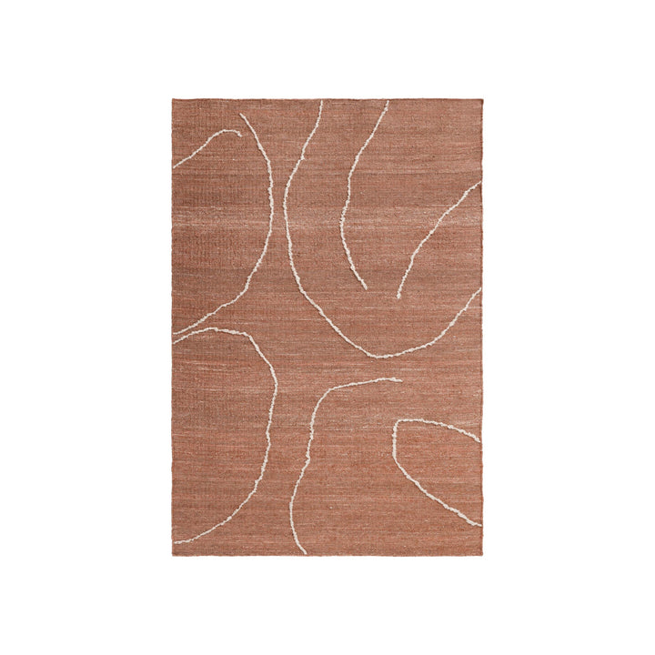 Gesso Jute Rug Rugs Ferm Living Terracotta / Off-white Small: 4 ft 7 in x 6 ft 6 in