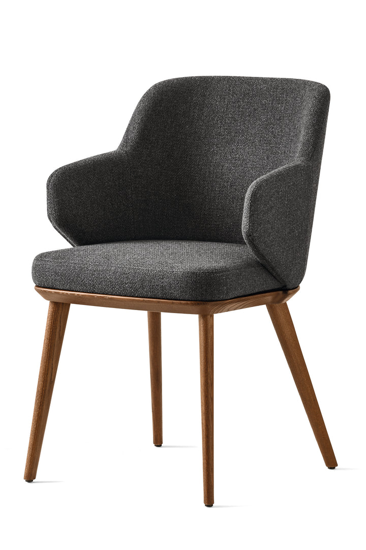 Foyer Chair Walnut Ash Grey-2  Calligaris   