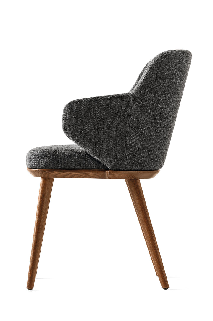Foyer Chair Walnut Ash Grey-2  Calligaris   