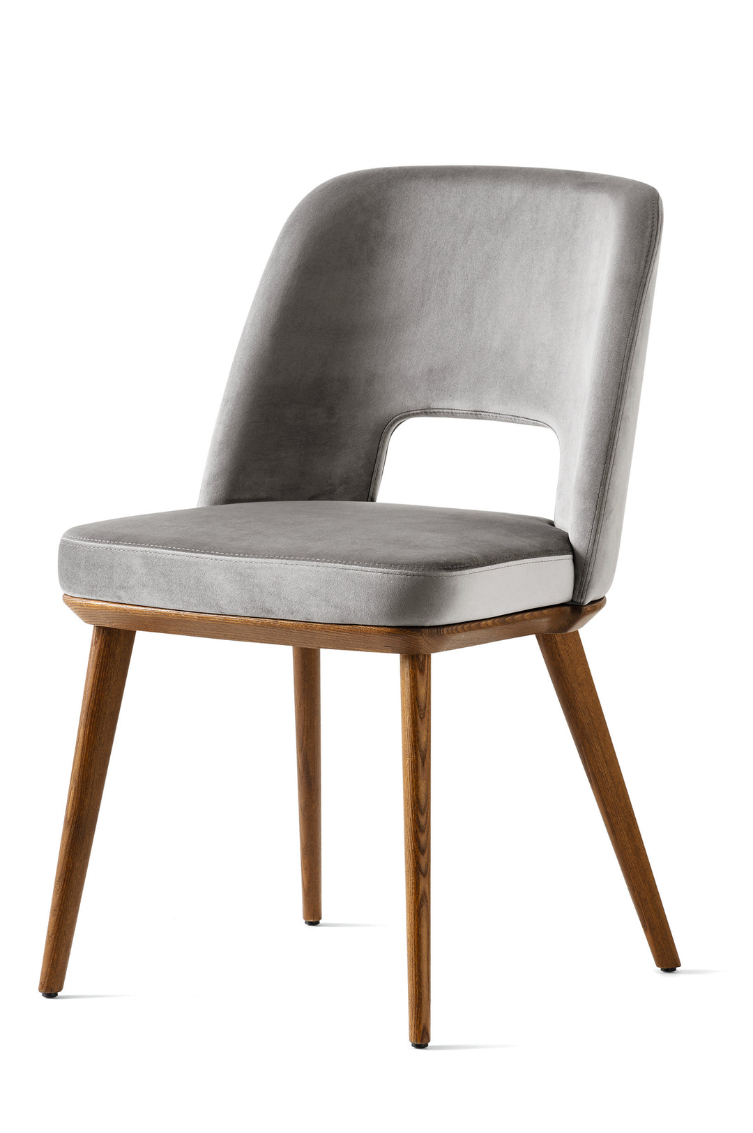 Foyer Chair in Various Finishes & Upholstery Calligaris Walnut Ash Grey