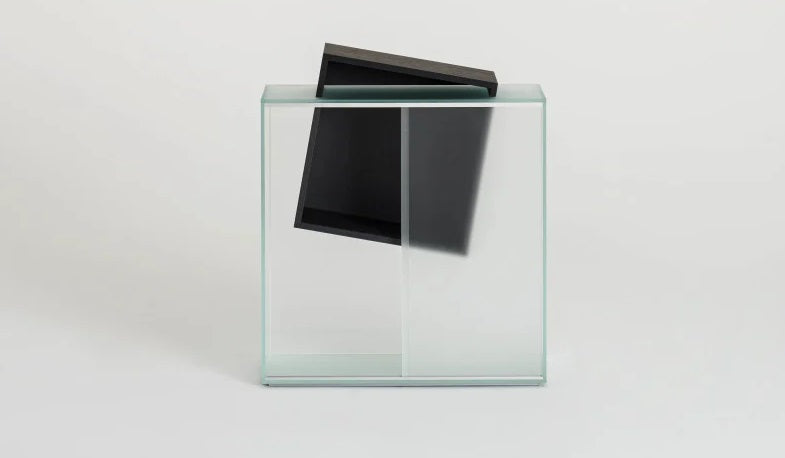 Drift Etched Glass Storage Cabinet Shelves Glas Italia DRI03 L 31.5" x W 13.7" x H 31.5" 2 Month Delivery 