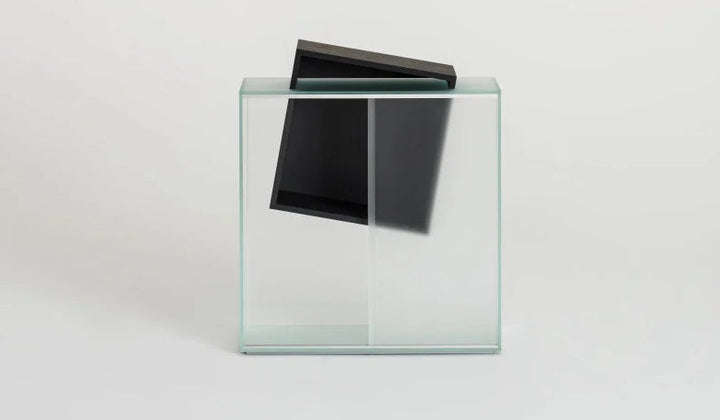 Drift Etched Glass Storage Cabinet Shelves Glas Italia DRI03 L 31.5" x W 13.7" x H 31.5" 2 Month Delivery 