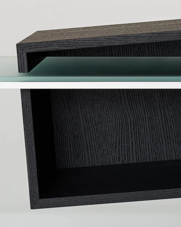 Drift Etched Glass Storage Cabinet Shelves Glas Italia   