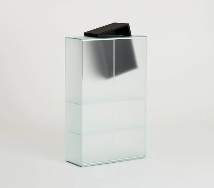 Drift Etched Glass Storage Cabinet Shelves Glas Italia   