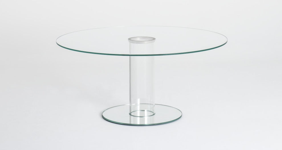 Hub Tavoli Alti Dining Table Table Glas Italia HUB03: Ø 59.1" x H 28.3" Glossy lacquered glass 2 Month Delivery