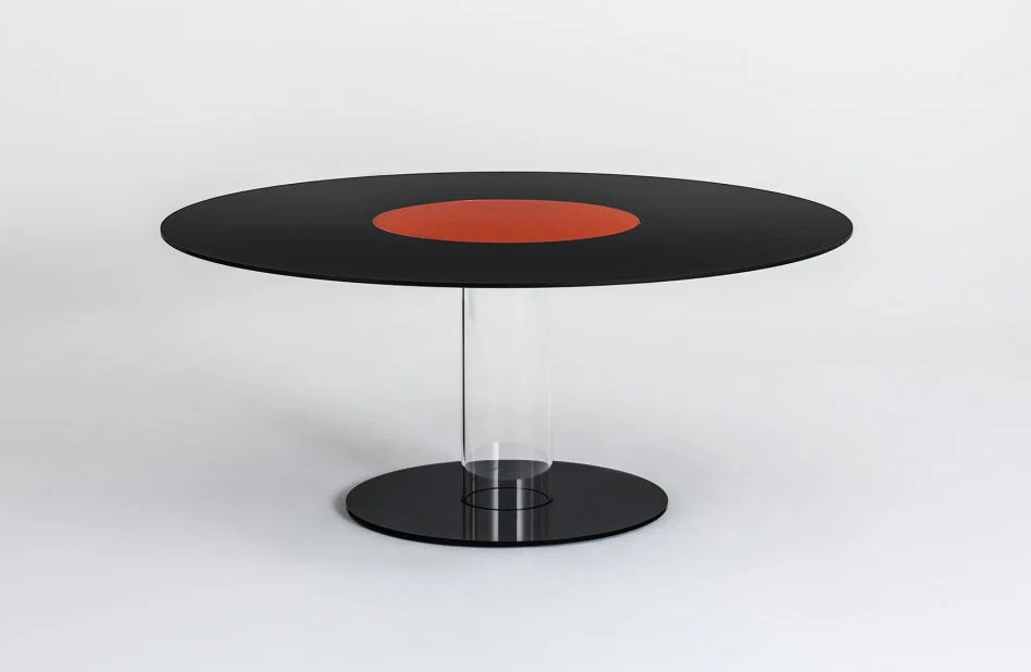 Lazy Hub Dining Table Table Glas Italia LAZ01: Ø 62.9" X h 29.1" Glossy lacquered glass 