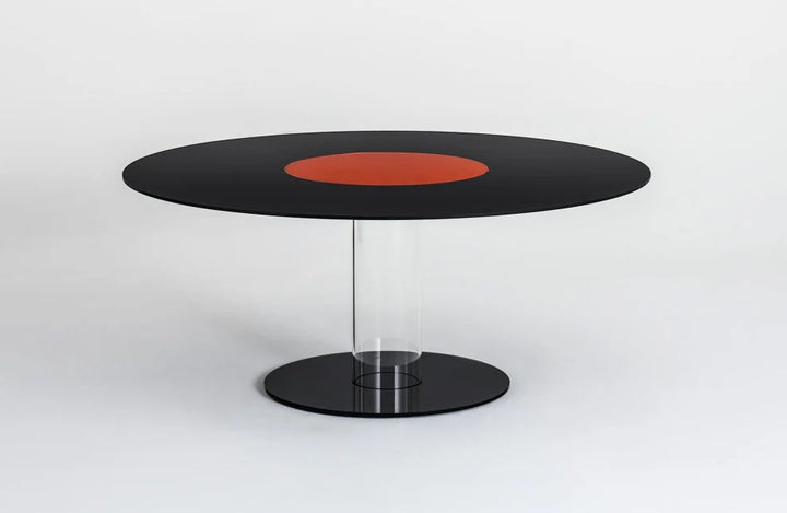 Lazy Hub Dining Table Table Glas Italia LAZ01: Ø 62.9" X h 29.1" Glossy lacquered glass 