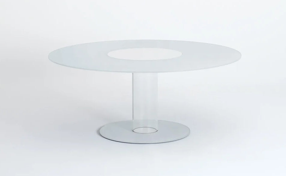 Lazy Hub Dining Table Table Glas Italia LAZ03: Ø 70.8" X h 29.1" Glossy lacquered glass 