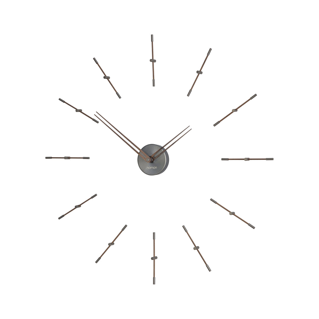 Merlin Wall Clock Wall Clocks Nomon Graphite / Walnut 12 Mini: 27.6 in width
