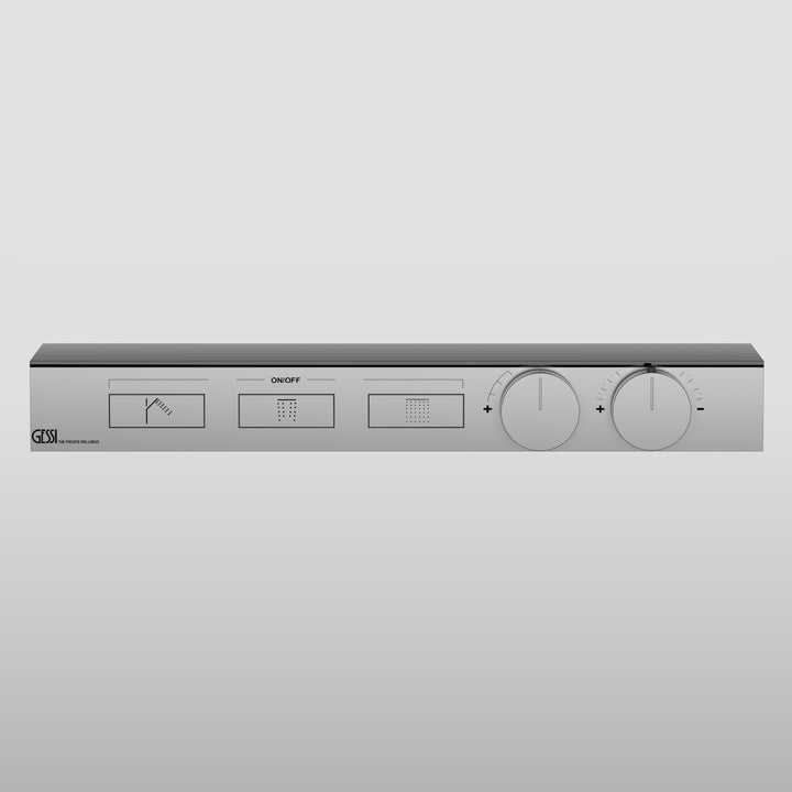 HI-FI Shelf Thermostatic Mixer For Three Simultaneous Functions With Pish Button On/Off Controls Showers GESSI Default Title