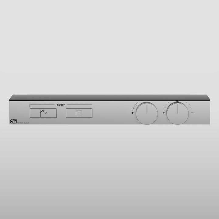 HI-FI Shelf Thermostatic Mixer For Two Simultaneous Functions With Push Button On/Off Controls Showers GESSI Default Title