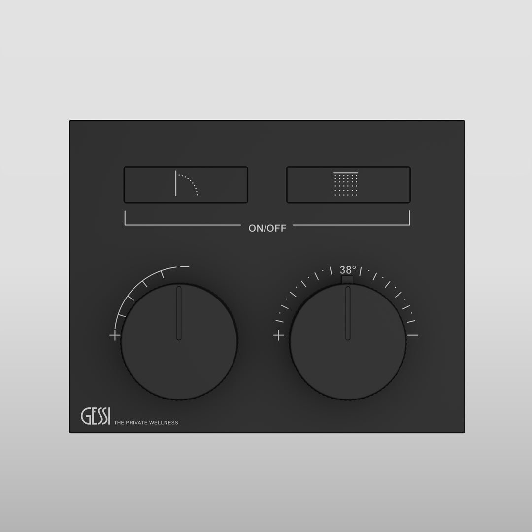 HI-FI Thermostatic Trim For Two Functions With Push Button On/Off Control Showers GESSI Chrome  