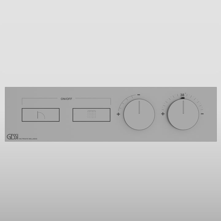 HI-FI Thermostatic Trim For Two Simultaneous Functions With Push Button On/Off Controls Showers GESSI