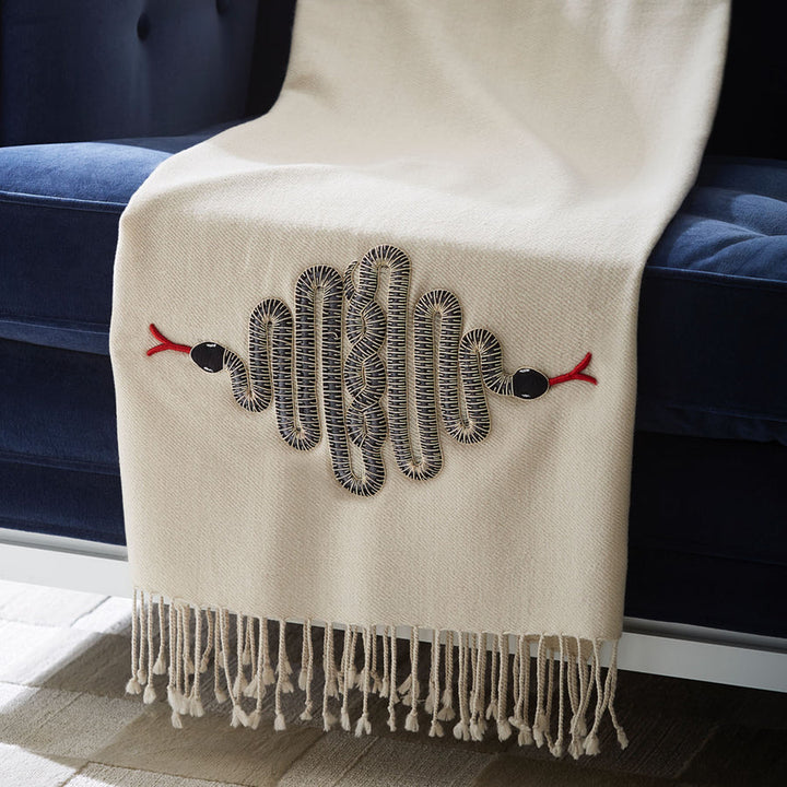 Snake Embellished Throw Jonathan Adler