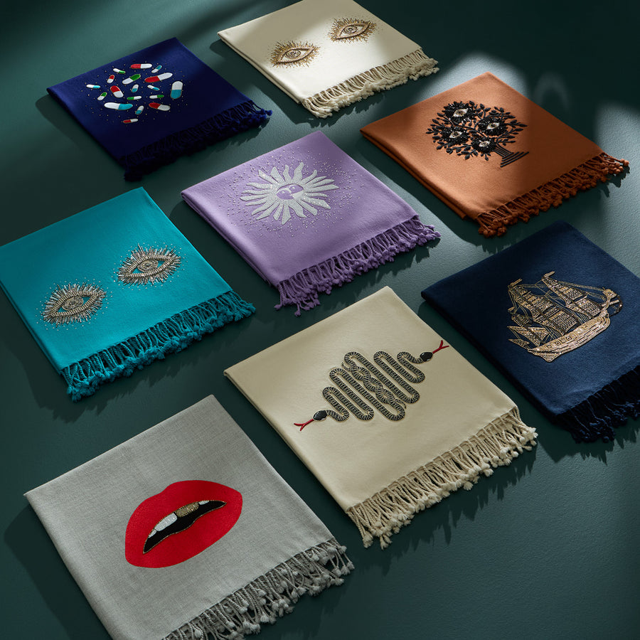 Snake Embellished Throw Jonathan Adler