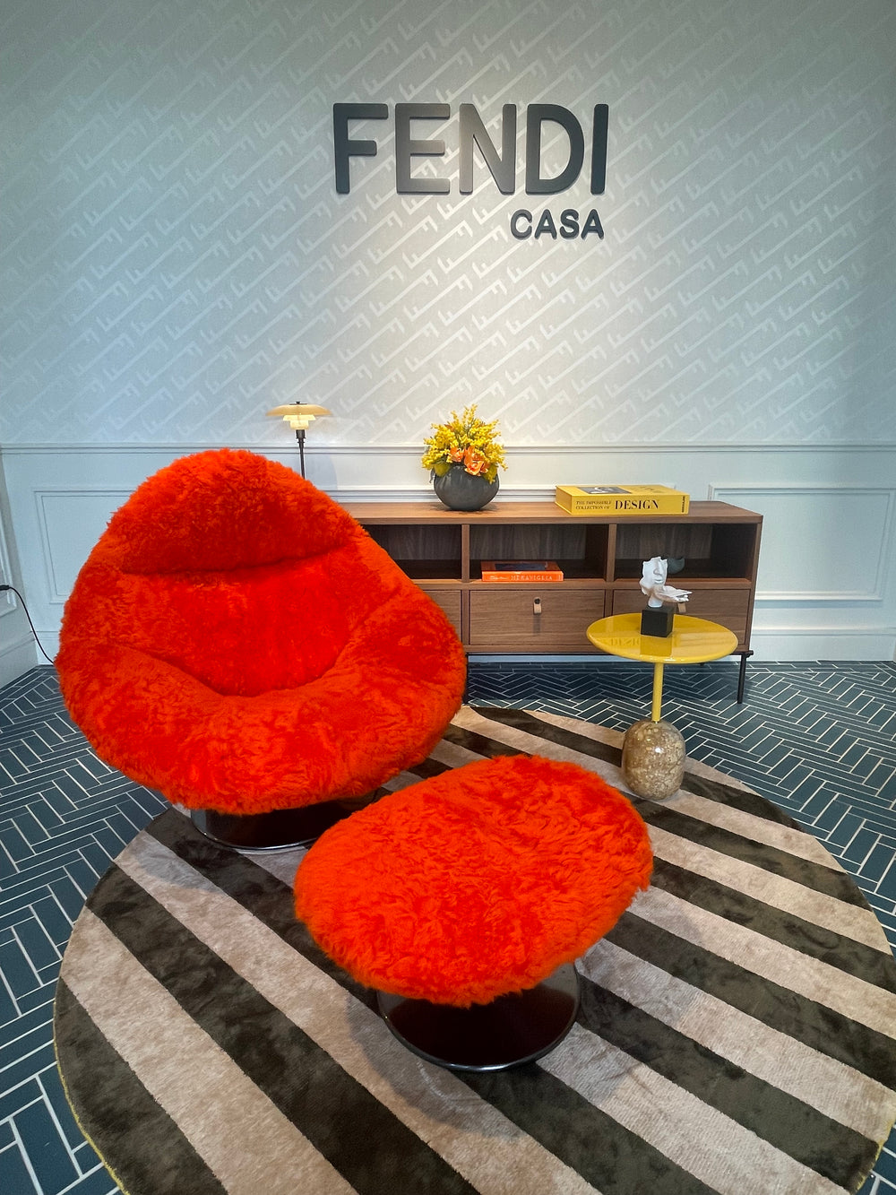 Groove & Groovy Armchair Orange Showroom Model Arm Chairs, Recliners & Sleeper Chairs Fendi Casa