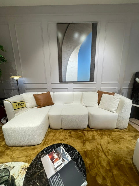 FENDI F-AFFAIR POUFSHEARLING SALT FUR SHOWROOM MODEL Sofa Fendi Casa