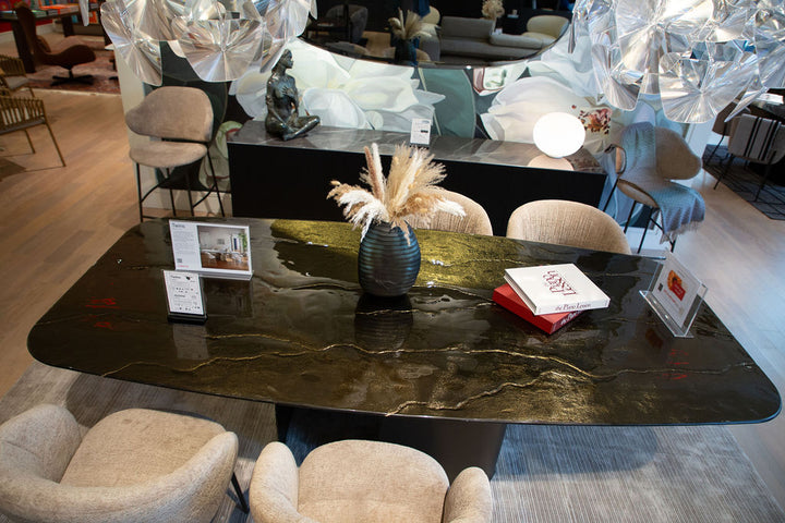 Twins Dining Table Nilo Bronze Glass SHOWROOM MODEL Dining Tables Calligaris