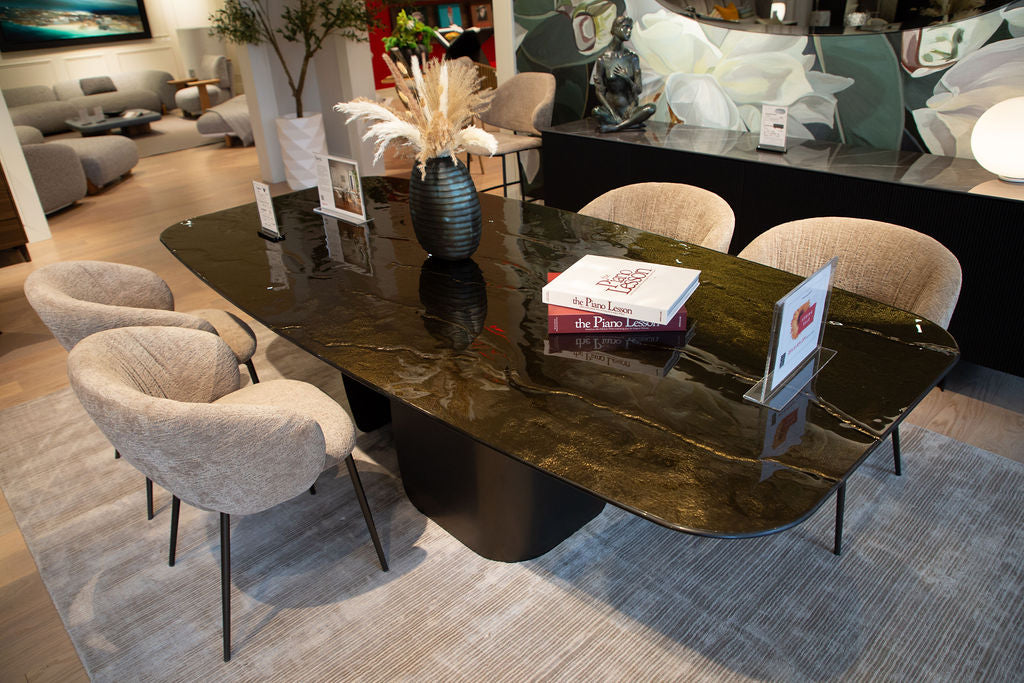 Twins Dining Table Nilo Bronze Glass SHOWROOM MODEL Dining Tables Calligaris