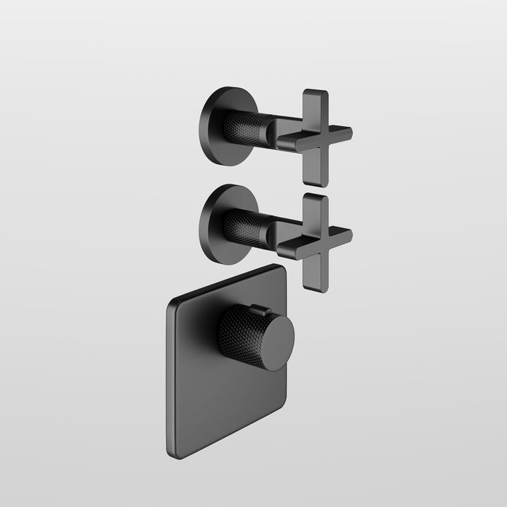 Inciso Thermostatic Trim With 2 Volume Controls Showers GESSI Default Title