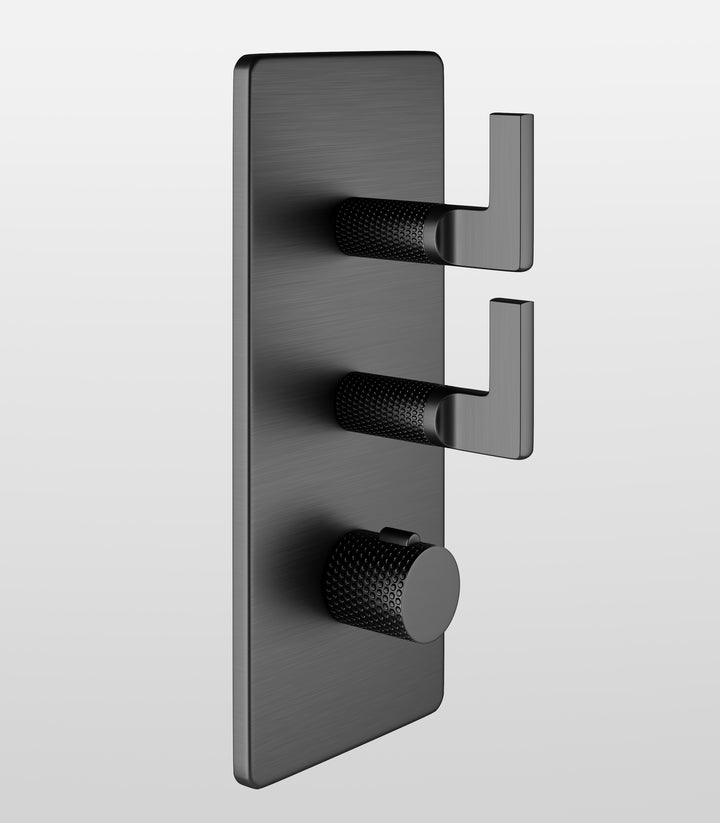 Inciso Thermostatic Trim With 2 Volume Controls Showers GESSI Default Title