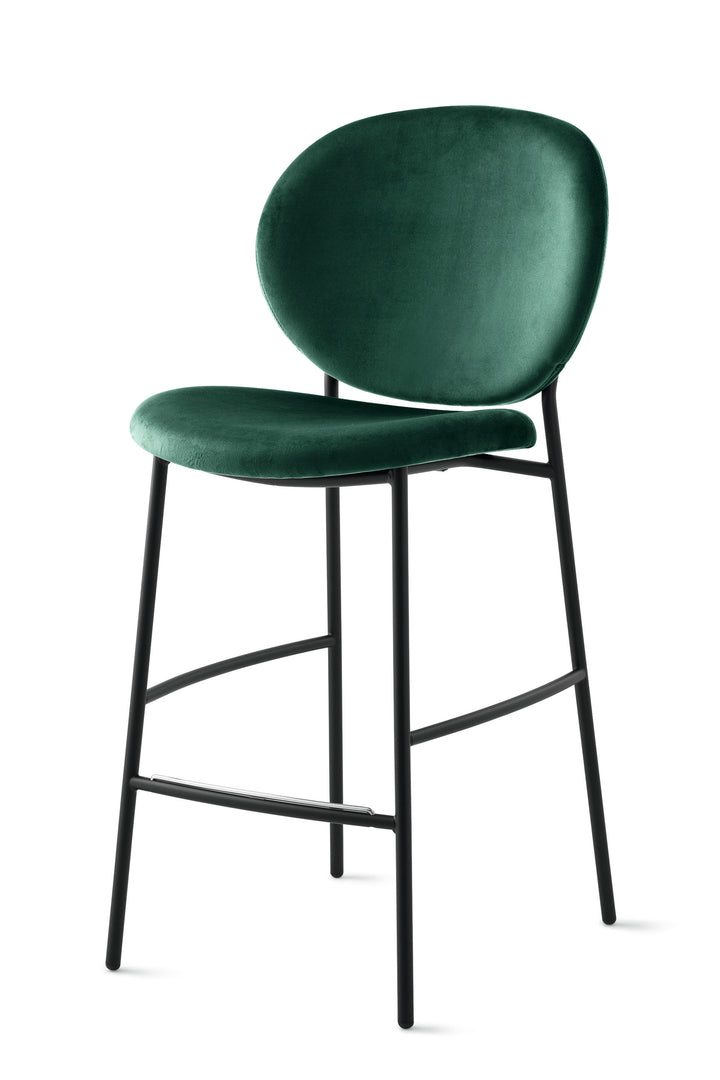 Inès Stool Matt Black Forest Green  Calligaris   