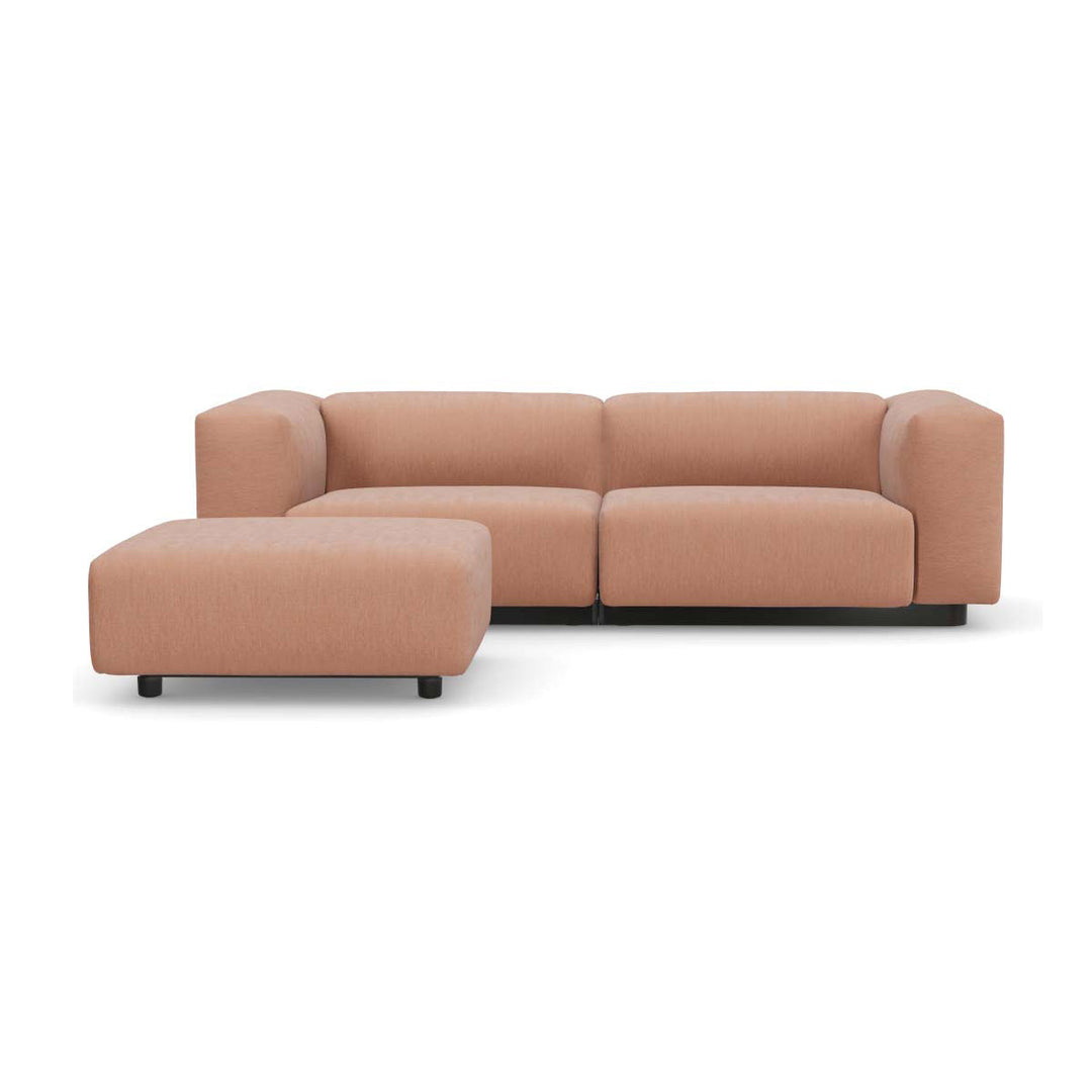 Soft Modular 2-Seater Sofa with Ottoman Sofas Vitra Iroko 2 Salmon High: 25.5 in height