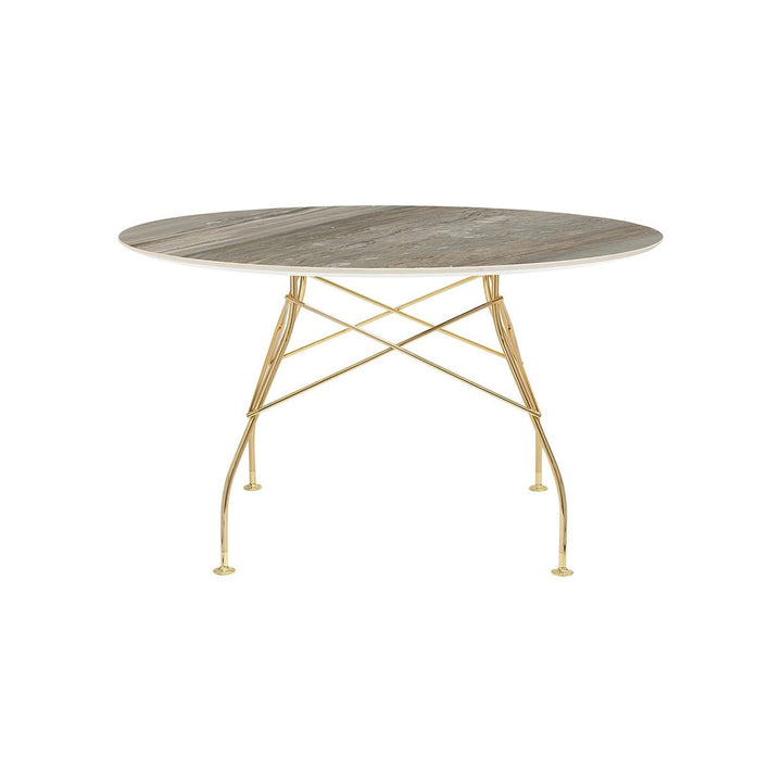Glossy Round Dining Table Tables Kartell Tropical Grey Gold Medium: 50.4 in diameter
