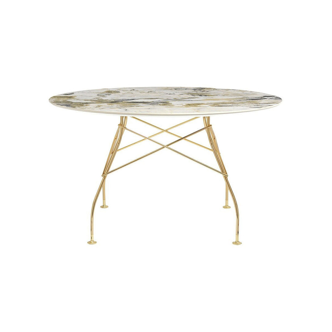 Glossy Round Dining Table Tables Kartell Symphonie Gold Medium: 50.4 in diameter
