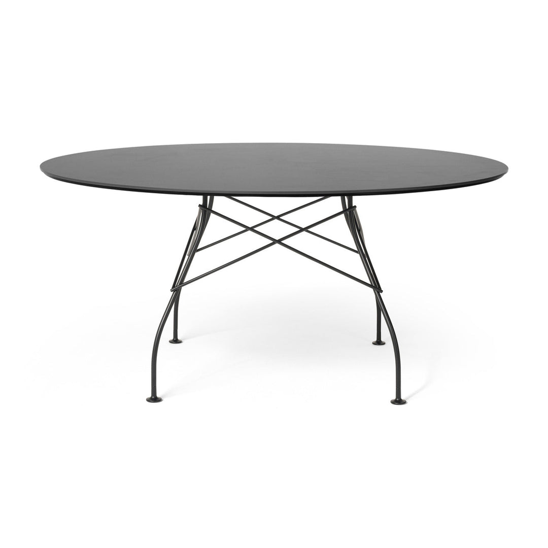 Glossy Outdoor Round Dining Table Tables Kartell Black / Black Large: 59.1 in diameter