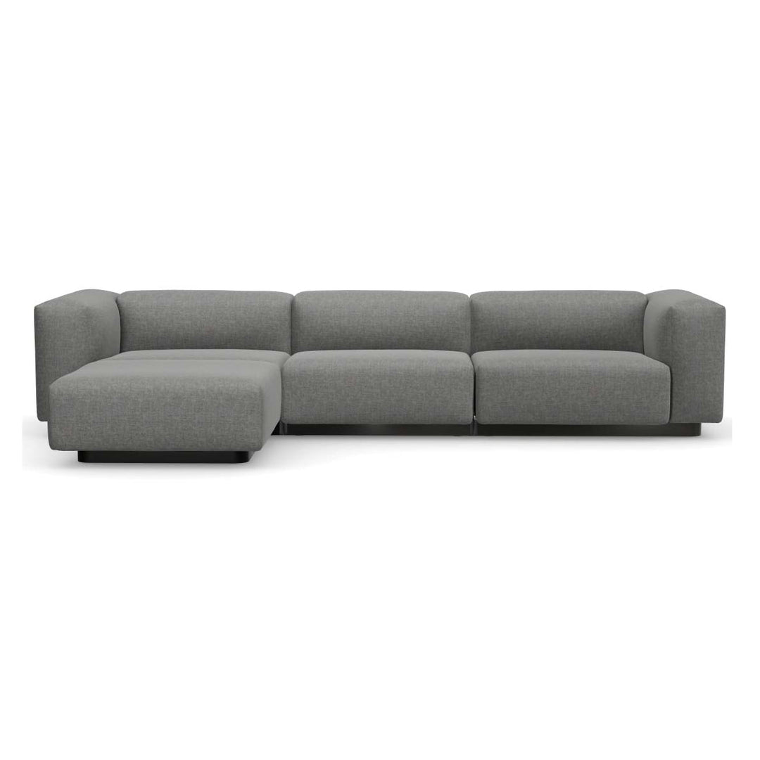 Soft Modular 3-Seater Sofa with Chaise Longue Sofas Vitra Savana Sierra Gray Melange High: 25.5 in height Left Chaise Longue