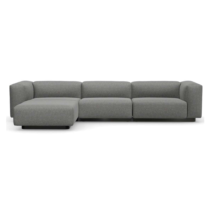 Soft Modular 3-Seater Sofa with Chaise Longue Sofas Vitra Savana Sierra Gray Melange High: 25.5 in height Left Chaise Longue