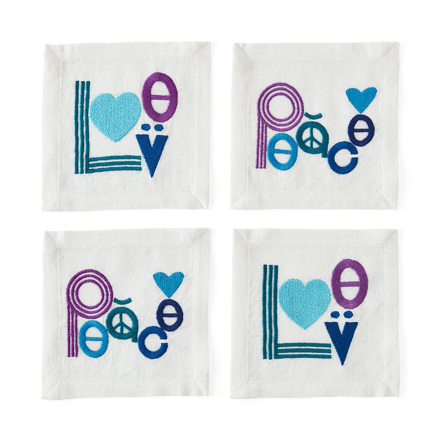 Peace & Love Cocktail Napkins Jonathan Adler Default Title