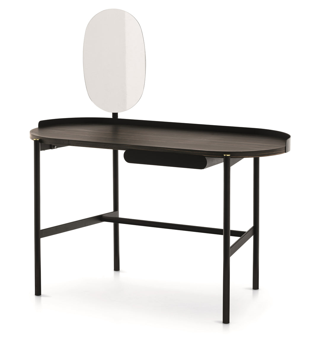 Madame desk with elliptical top and mirror Vanities Calligaris