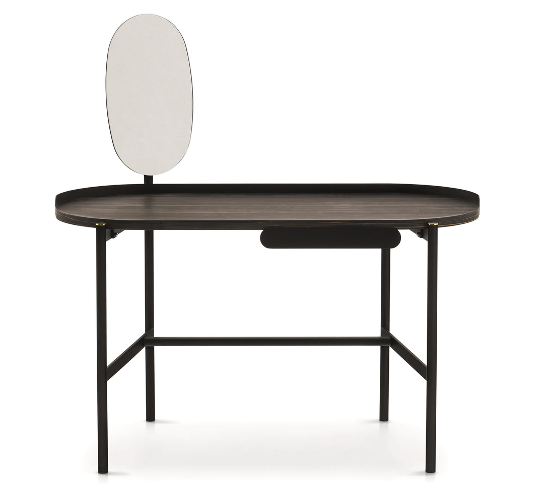 Madame desk with elliptical top and mirror Vanities Calligaris