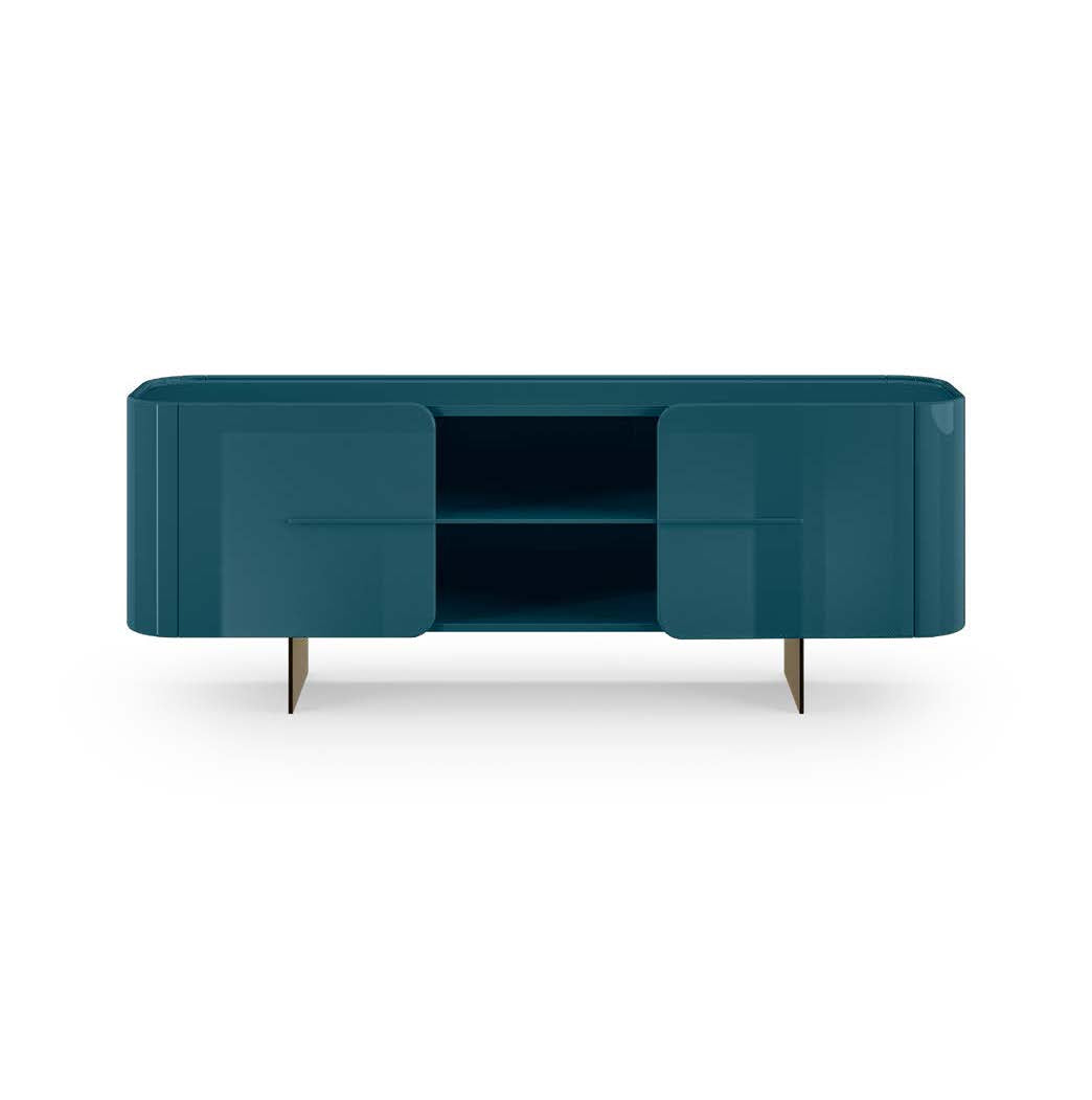 NINFA SIDEBOARD sideboard Eforma Glossy Ottanio Lacquered Brushed Platinum / Brushed Bronze Vintage